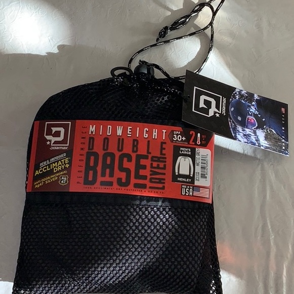 PolarMax (2) BASELAYER MID-WT DBL LAYER BASELAYER HENLEY - Arctic Grey/blk - Picture 5 of 12